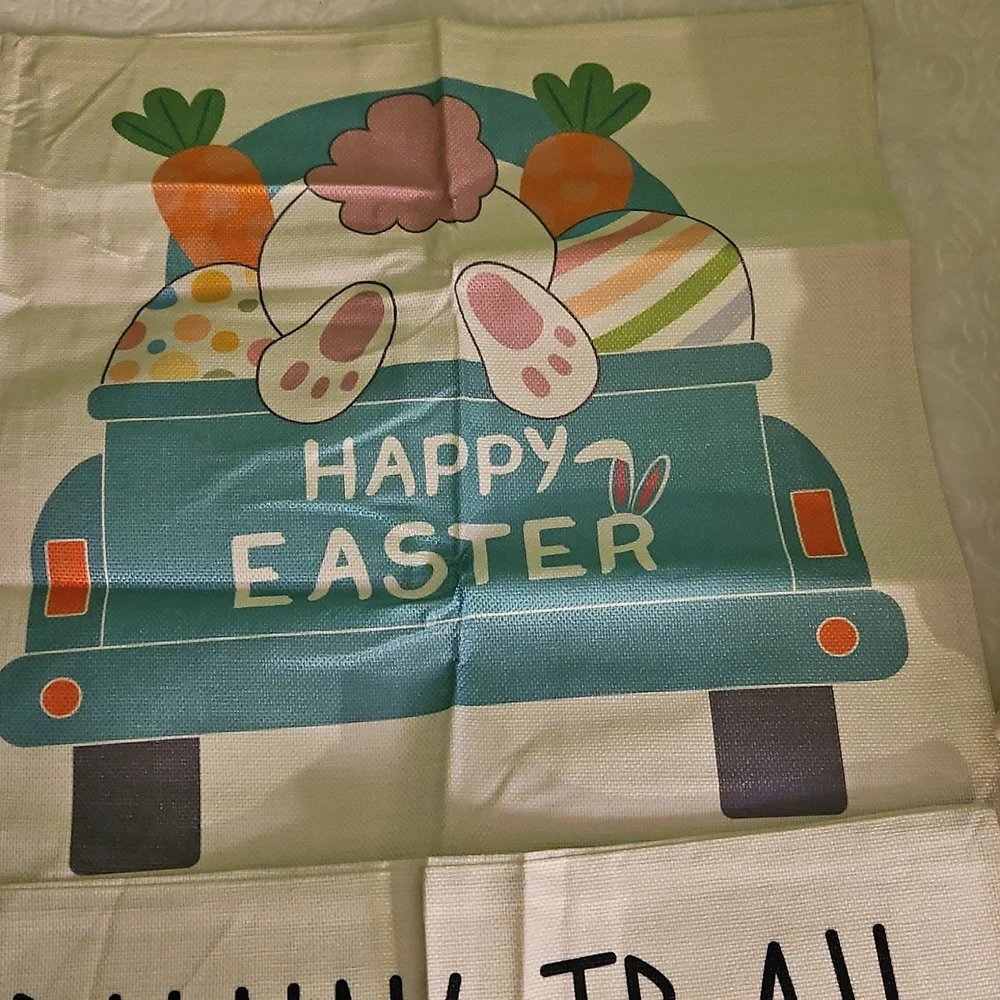 🤑Easter Bunny Pillow Covers 20x20- Pastel Multicolor Set Of 4. New.